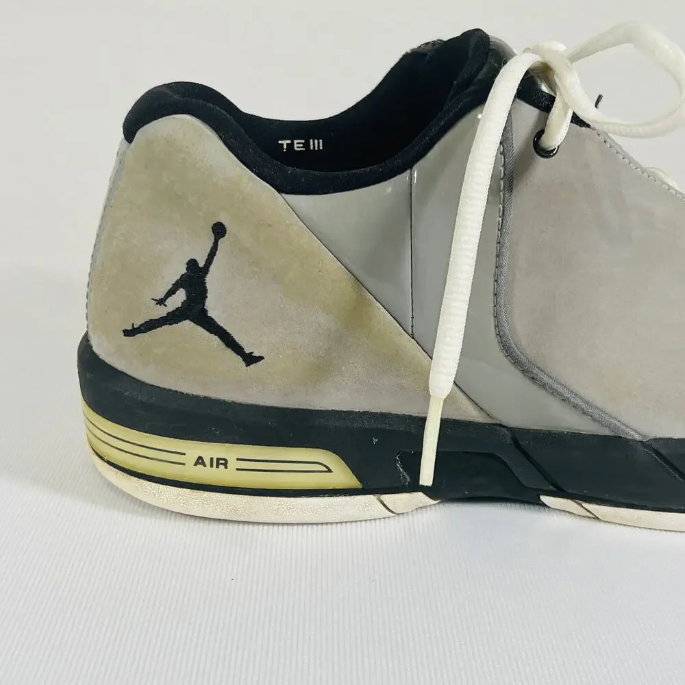 Jordan Mid Top Nike Shoes Gray Black Men's 8.5 TE3 LOW 453454-002 Sneakers